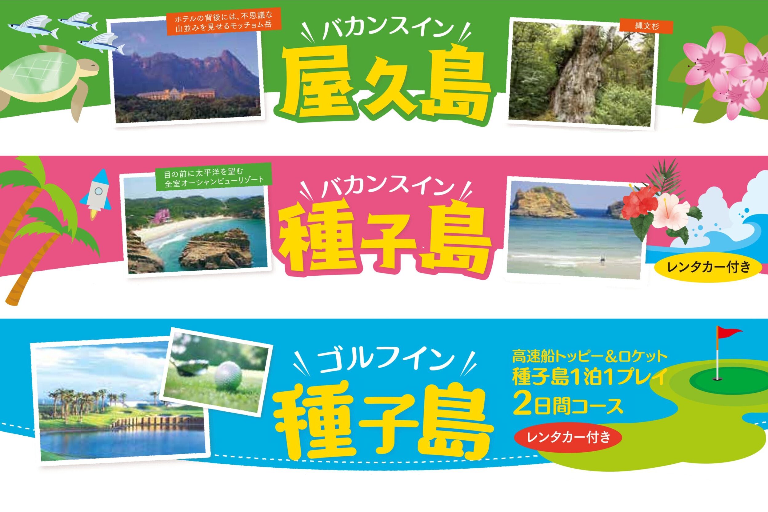 2023年4月1日～9月30日泊まで　鹿児島・指宿発【高速船で行く屋久島・種子島】