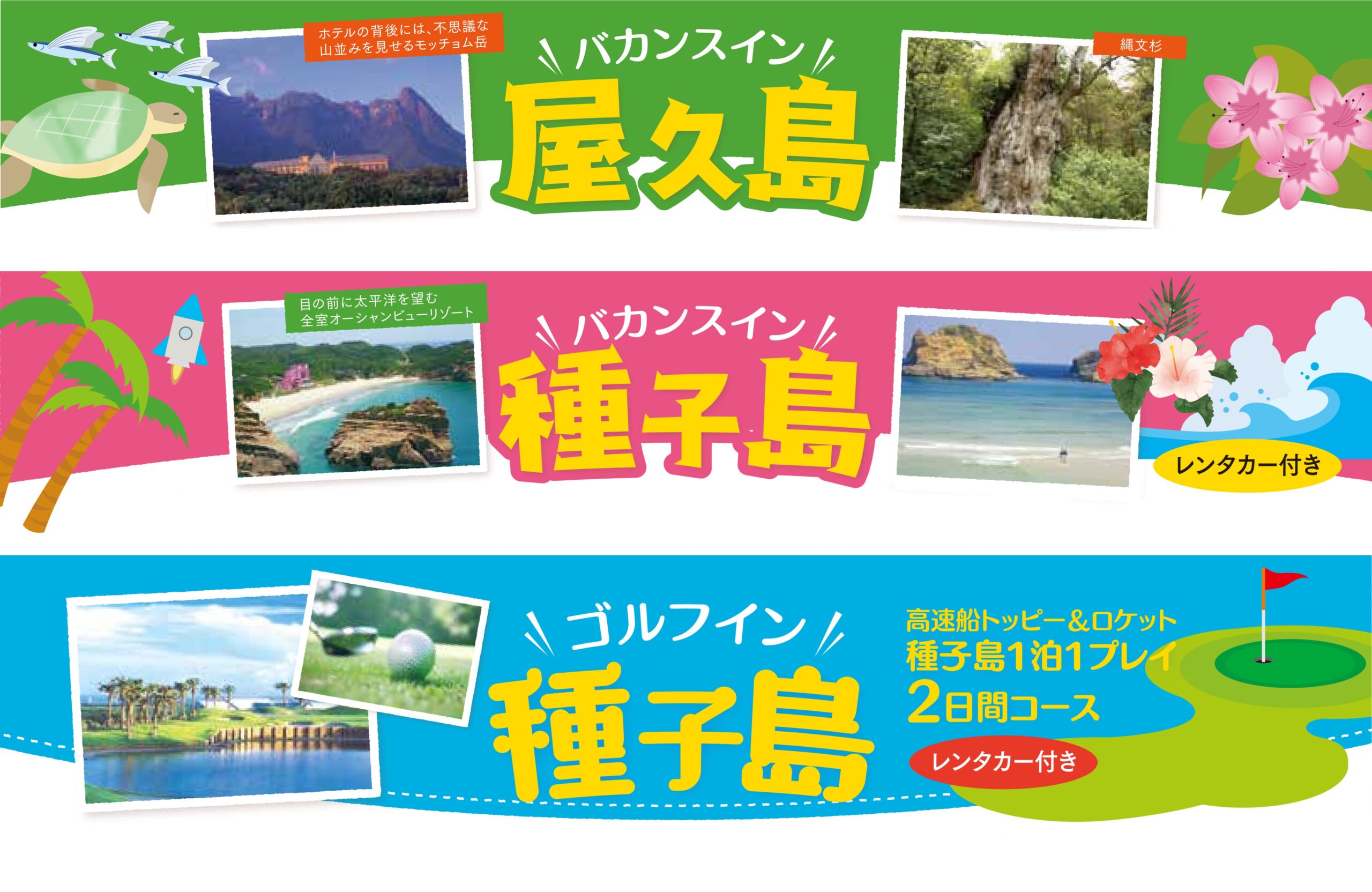 2023年4月1日～9月30日泊まで　鹿児島・指宿発【高速船で行く屋久島・種子島】
